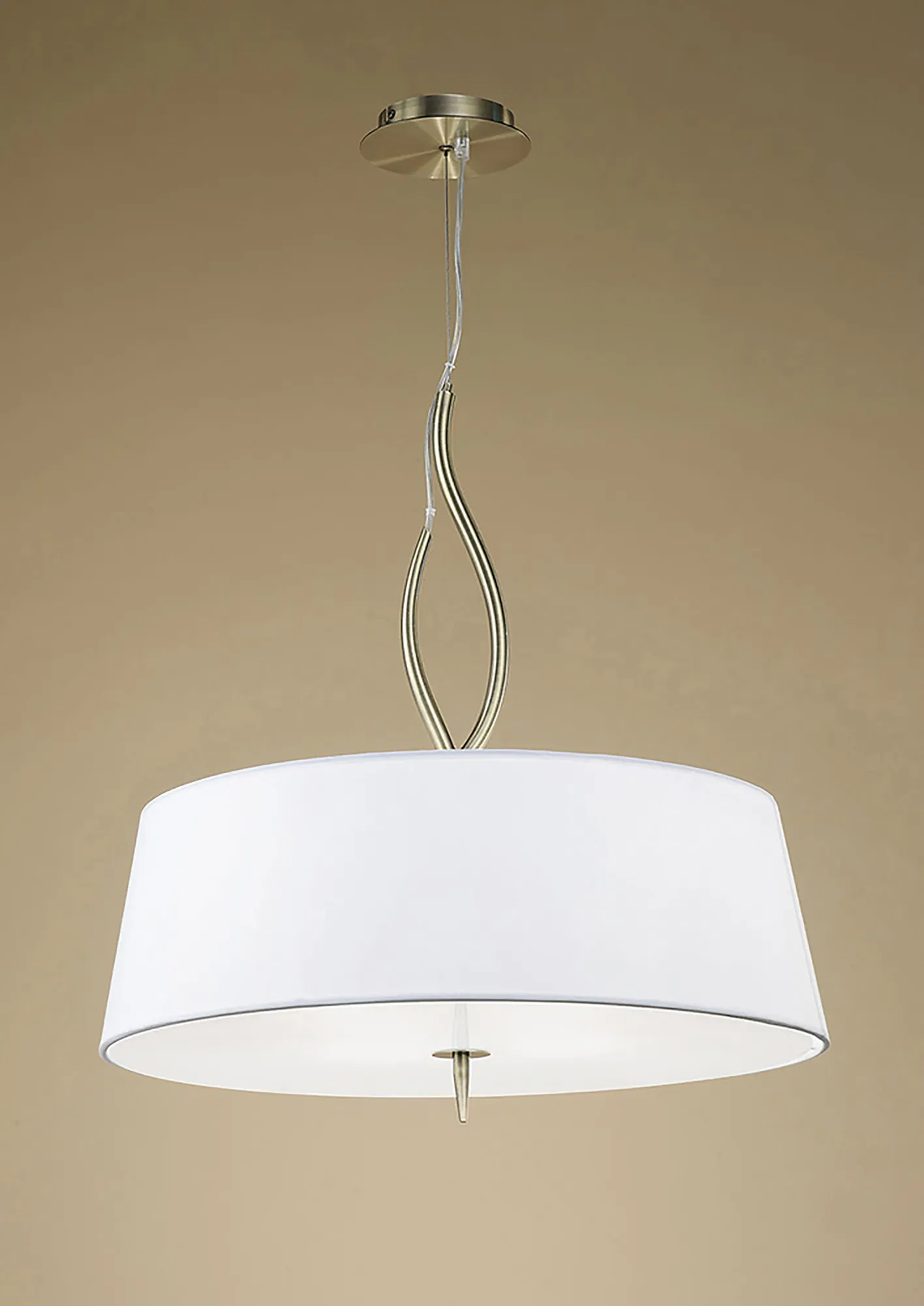 Ninette Antique Brass-Ivory White Ceiling Lights Mantra Single Pendant